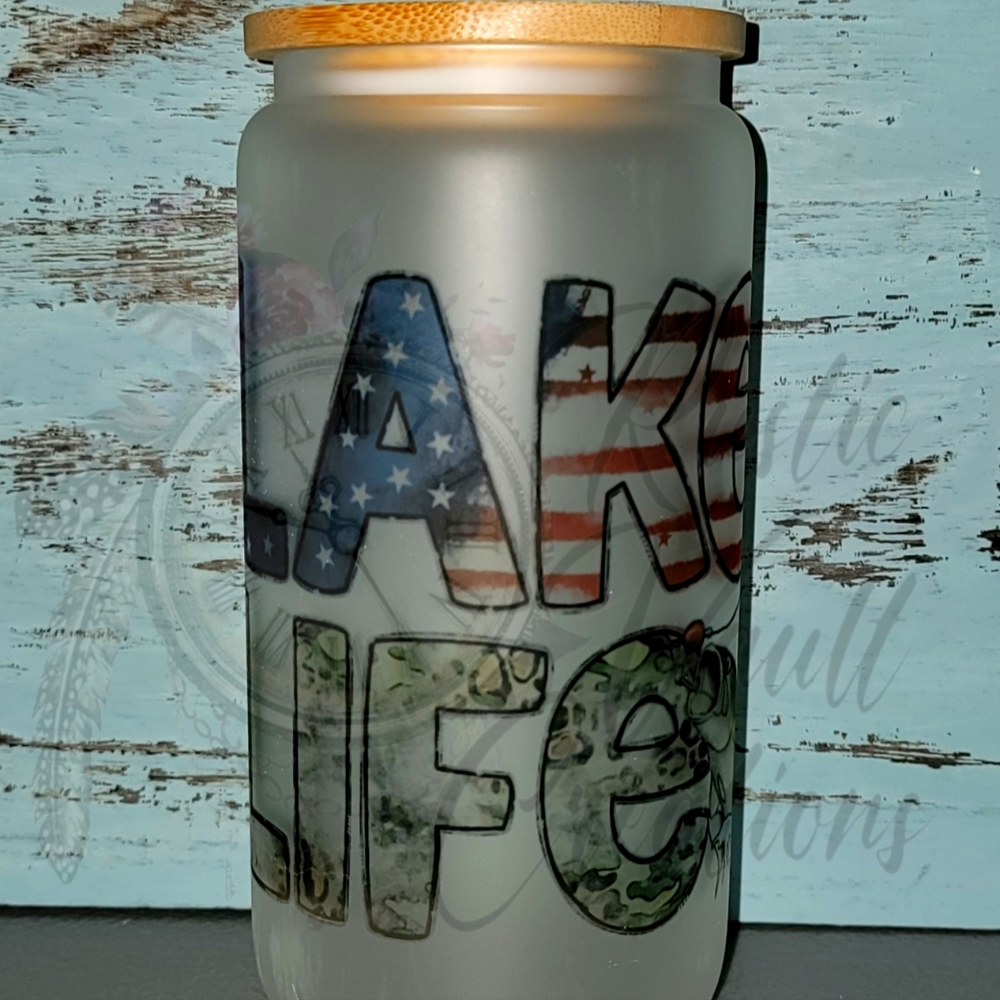 🆕 16 oz FROSTED GLASS TUMBLER